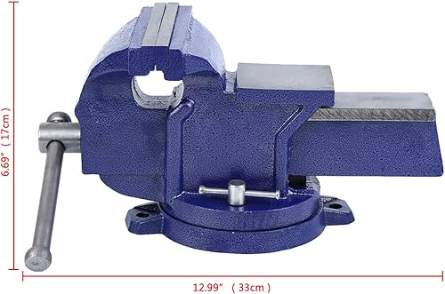 Miniatura 10 de Iglobalbuy Tornillo de banco de 6 pulgadas con yunque, herramienta Vice Tool de 6 pulgadas de ancho de mandíbula de mesa, base giratoria de 360,