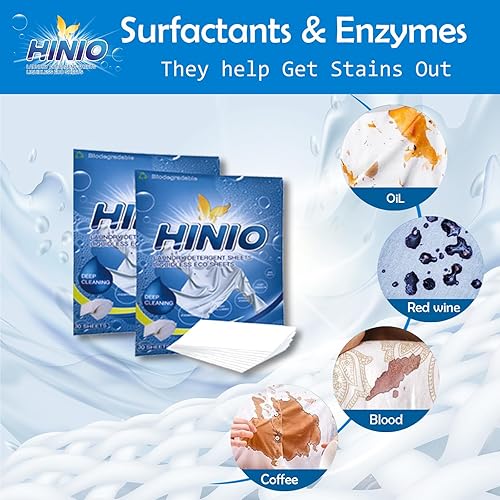 Miniatura 3 de Hinio Hojas de detergente para ropa, 30 unidades (paquete de 1) aroma fresco, sin plástico, excelente poder de disolución, hojas de lavandería,