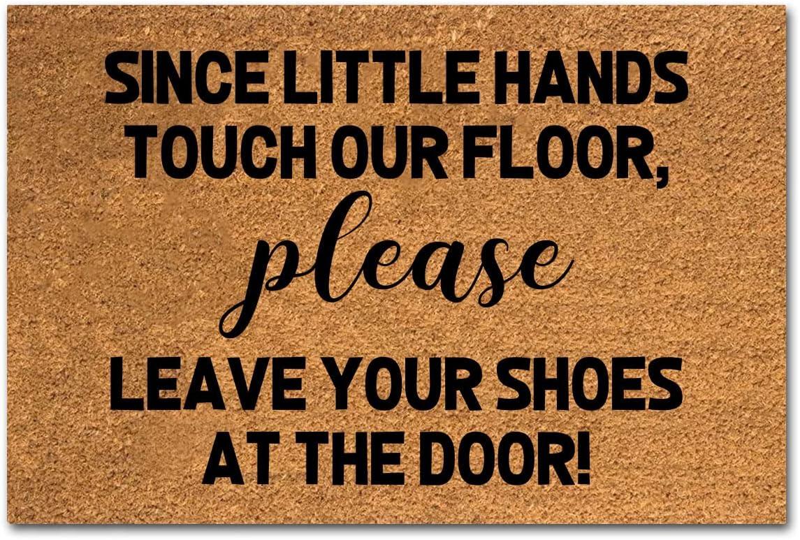 Funny Coir Doormat - Hope You Brought Bourbon and Dog Treats - Heavy Duty Porch Decor - Welcome Mat for Entrance - Natural Coconut - Thick Brown - 23.7x15.7 inch