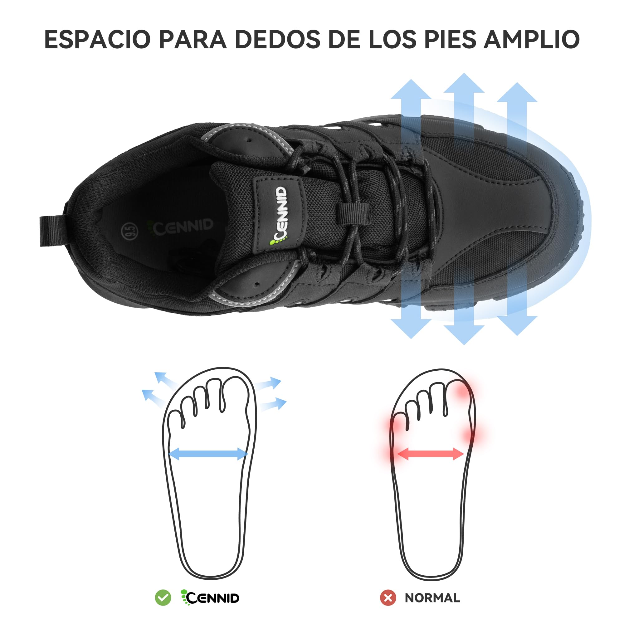Zapatos de Senderismo Mujers Impermeables Ancho Bajo Zapatillas Trekking Botas Montaña Camping Ligeros Air Cushion