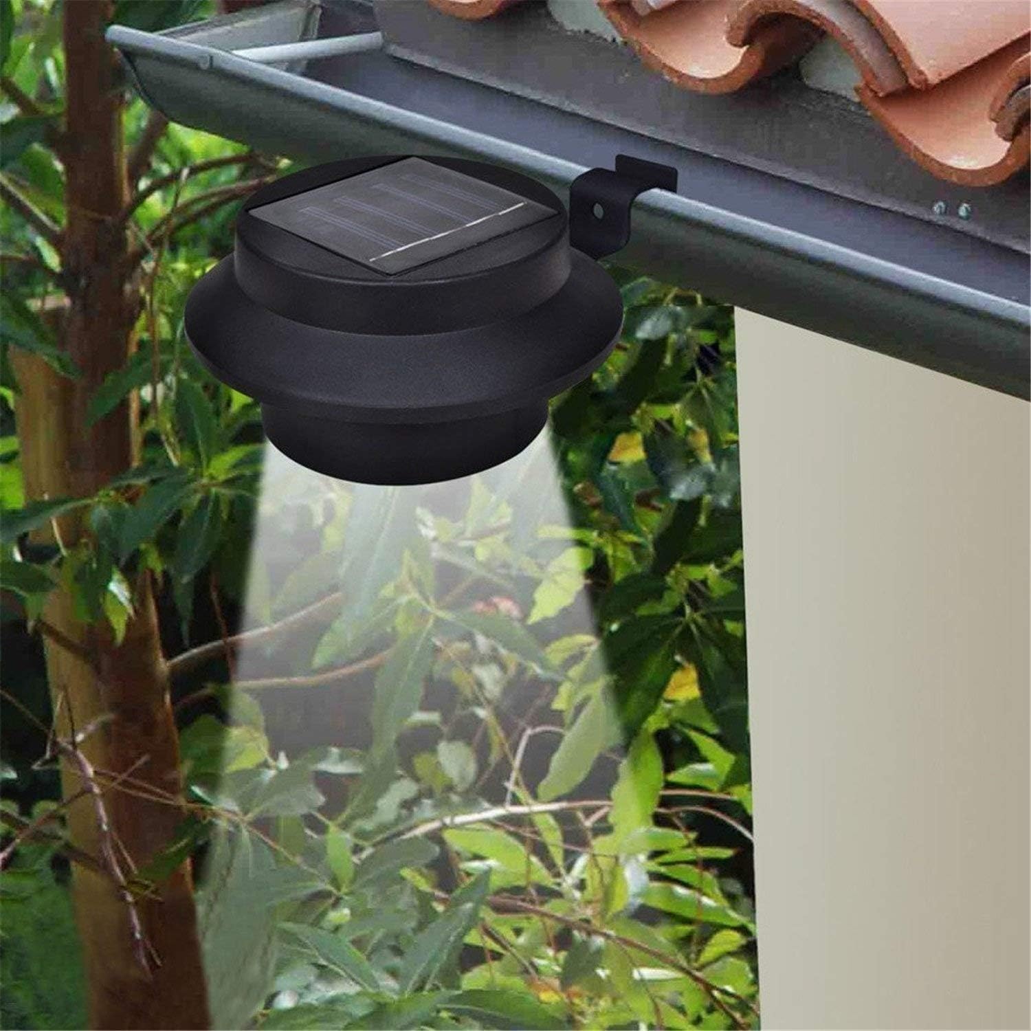 6 Pack Outdoor Solar Lights, Gutter Lights, Waterproof Garden Wall,Gutter Lighting, House, Fence, Garden Path, Black - Image 2