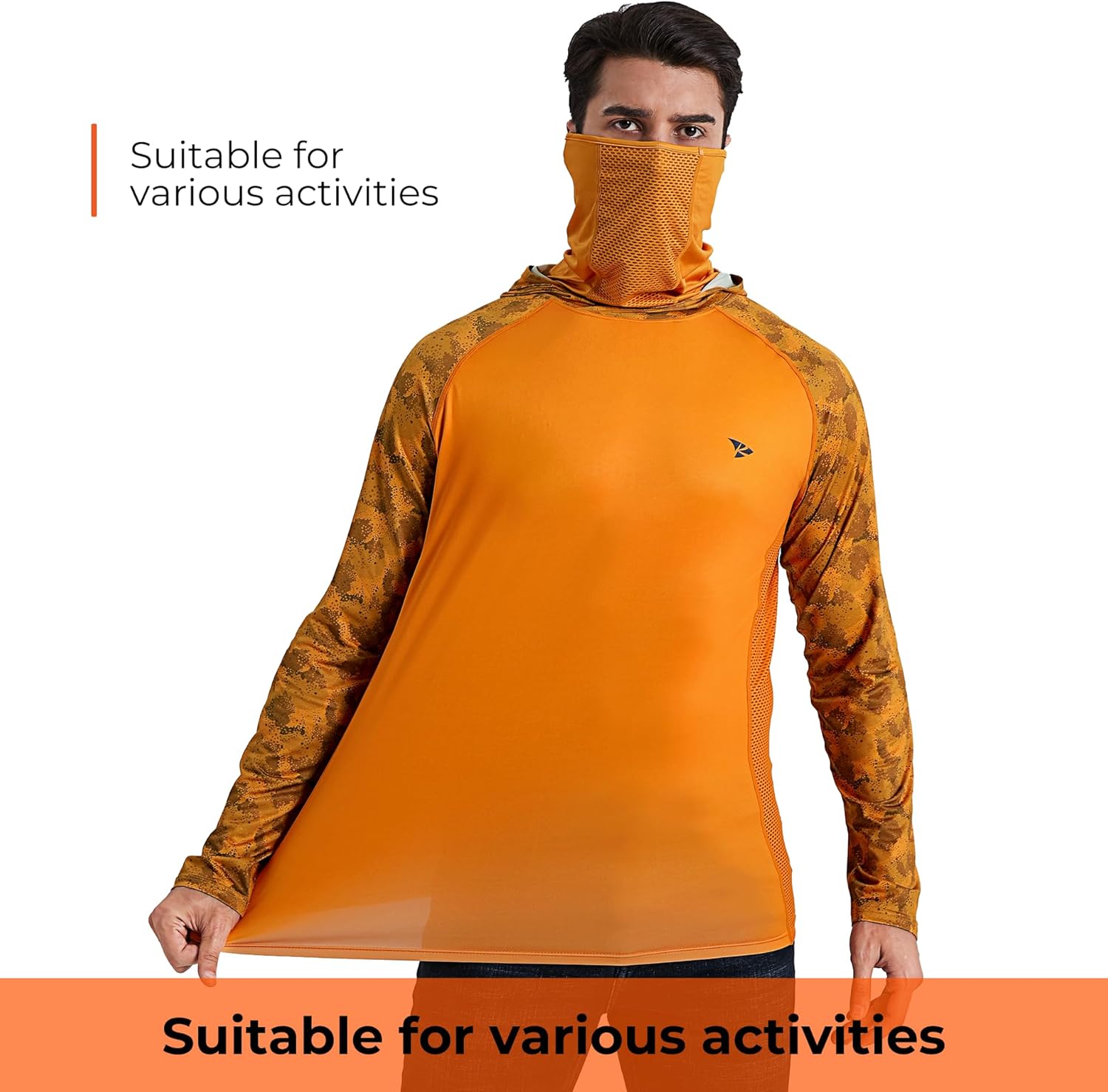 Rodeel UPF 50+ Men’s Long Sleeve Performance Fishing Hiking Shirt with Mask UV Neck Gaiter Hoodie - Image 6