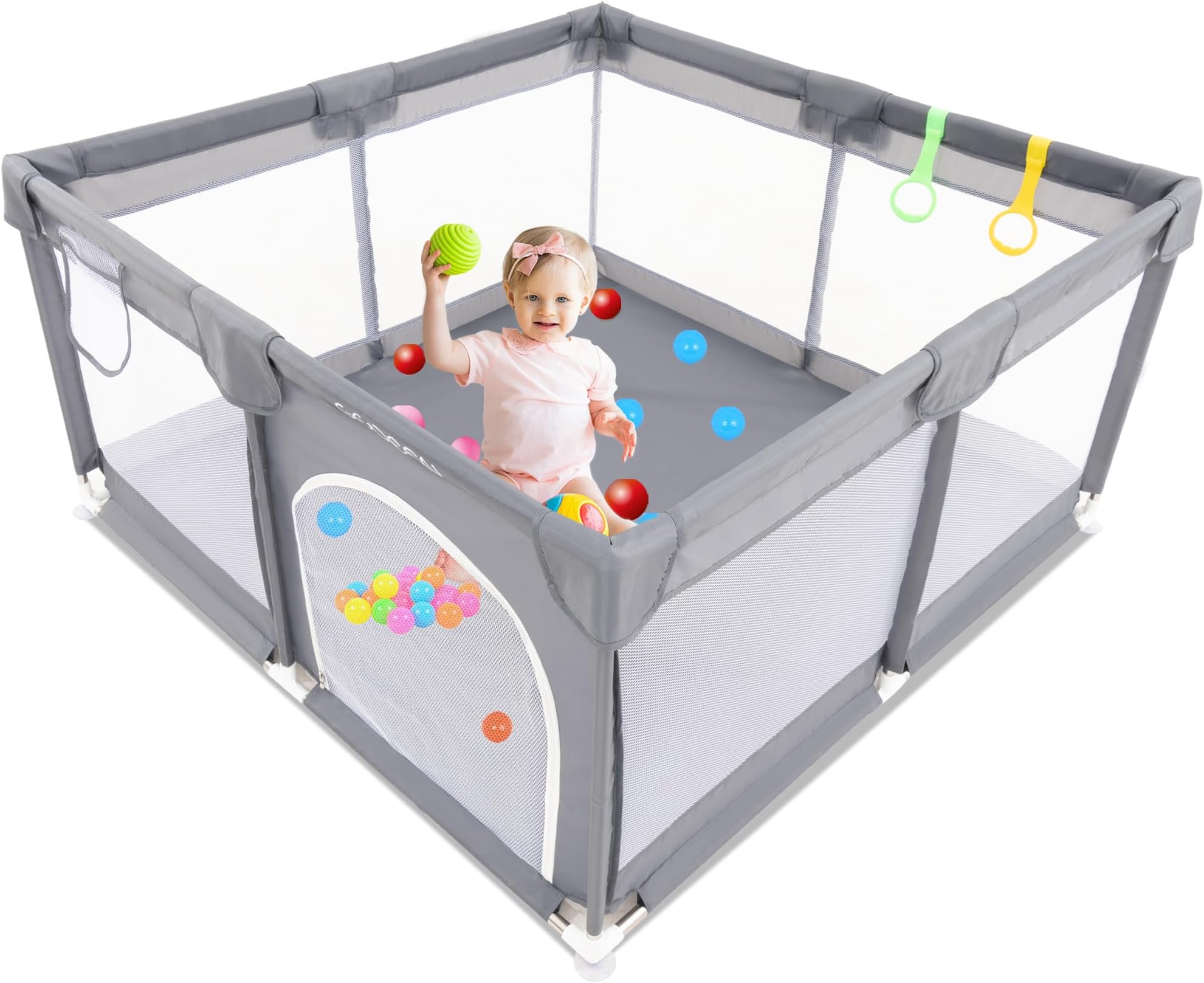 Baby Playpen,Large Playpen for Babies and Toddlers, Baby Fence Play Area with Anti-Slip Base, Safety Play Yard for Infant, Play Pens for Babys