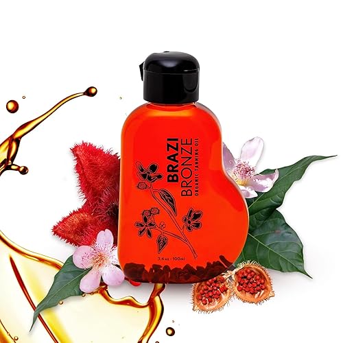 Brazi Bronze Aceite de bronceado 100% natural y orgánico, aceite hidratante para el cuidado solar, aceite de bronceado al aire libre, Accelertor de