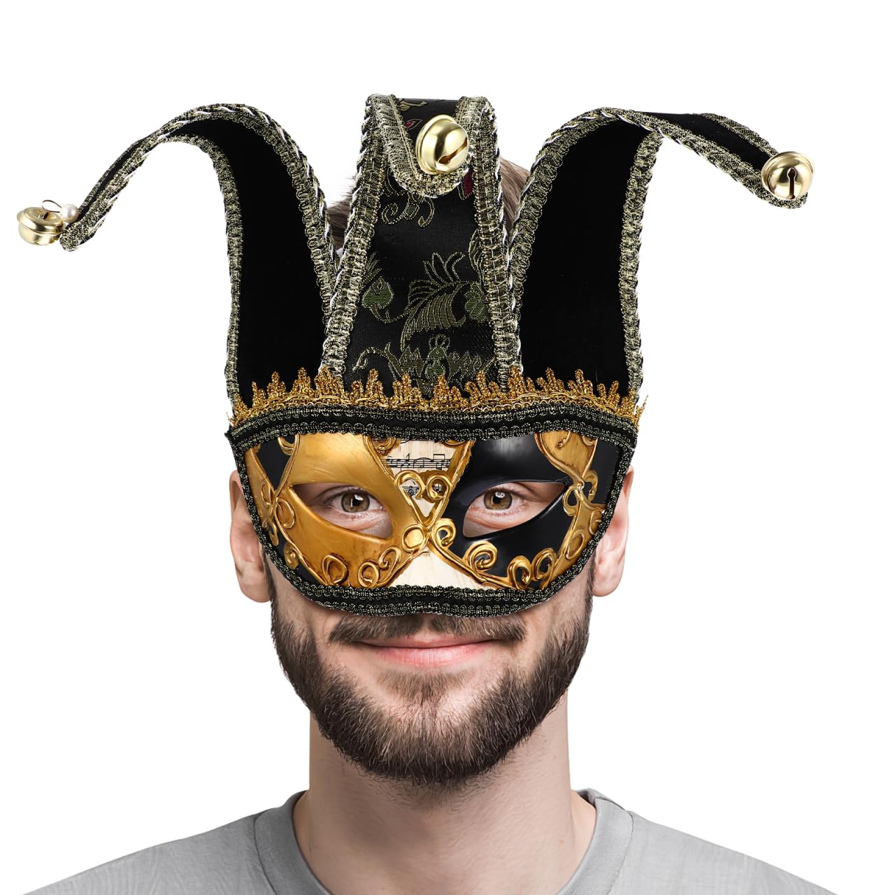 HEALEEP Masquerade Mask for Men Women: Venetian Half Face Masks Mardi Gras Party Costume Halloween Carnival Dress Up Prop for Adult