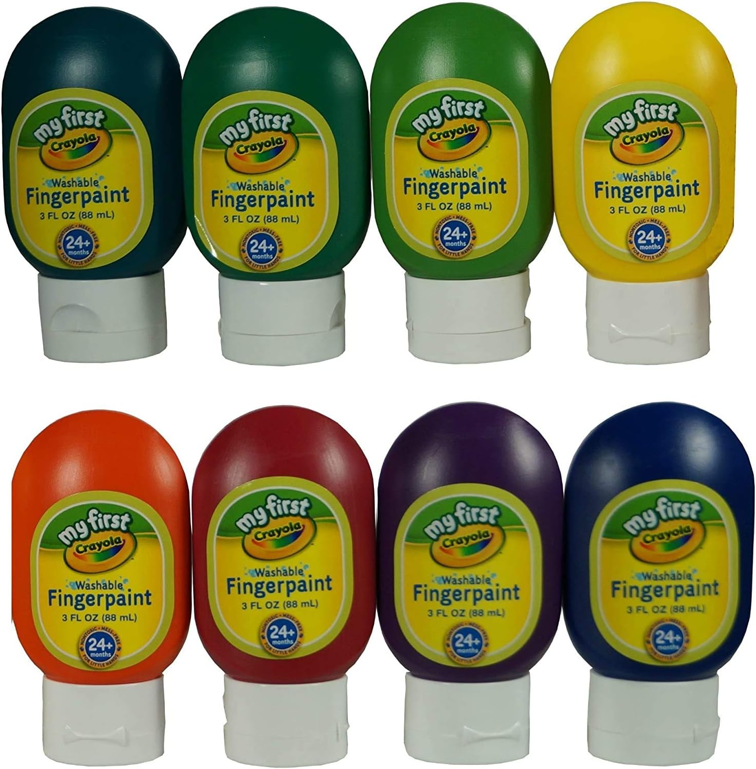 Crayola Washable Finger Paints, 8Count (3 Ounce nodrip