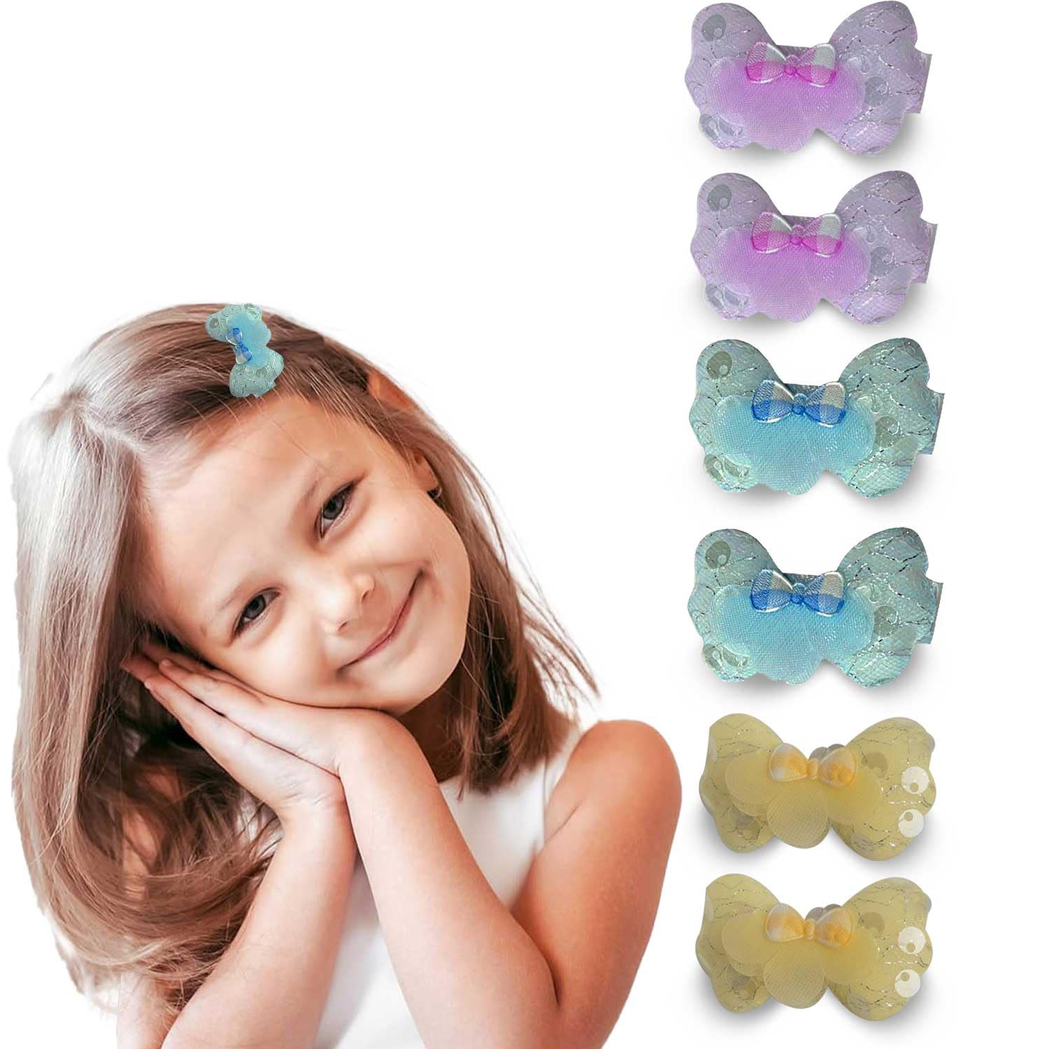 LYKAA Sequence Design Glitter Butterfly Shape Hair Tic Tac Clips for Baby Girls, Gradient Color Hair Bows Alligator Clips For Girls Toddlers Hair Accessories Teens Gifts (Pack of 6,Multicolor) (B0CT5VDKL5) Amazon Price History, Amazon Price Tracker