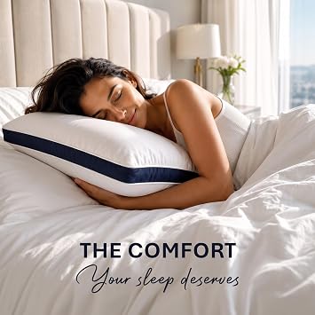Utopia Bedding Pillows 2 Pack King Size, (Navy) Luxury Hotel Quality Pillows, Brushed Fabric, Bed Pillow for Back, Stomach or Side Sleepers - 20 x 36 inch / 50 x 90 cm