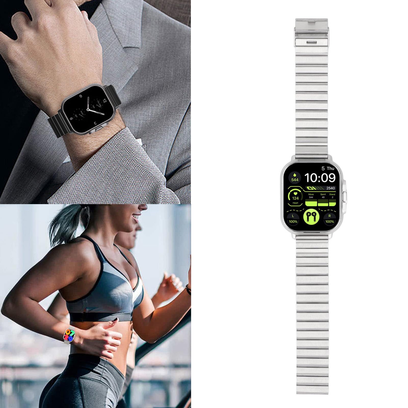 Alomejor Reloj Inteligente con Audífonos Bluetooth, Pantalla de 2.01
