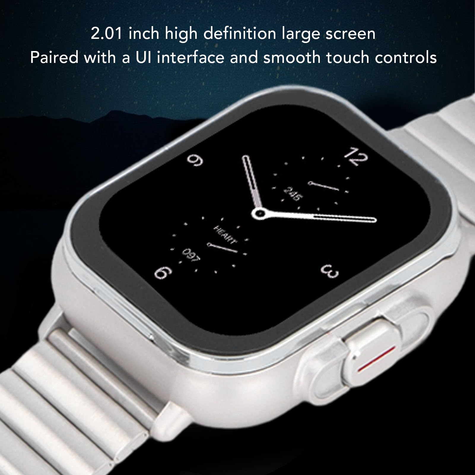 Jectse Montre Intelligente avec écouteurs, Montre de Sport NFC 2 en 1, Montre de Fitness avec écran TFT de 2,01 Pouces, Prend en Charge la Notification de Messagerie, (Coque argentée
