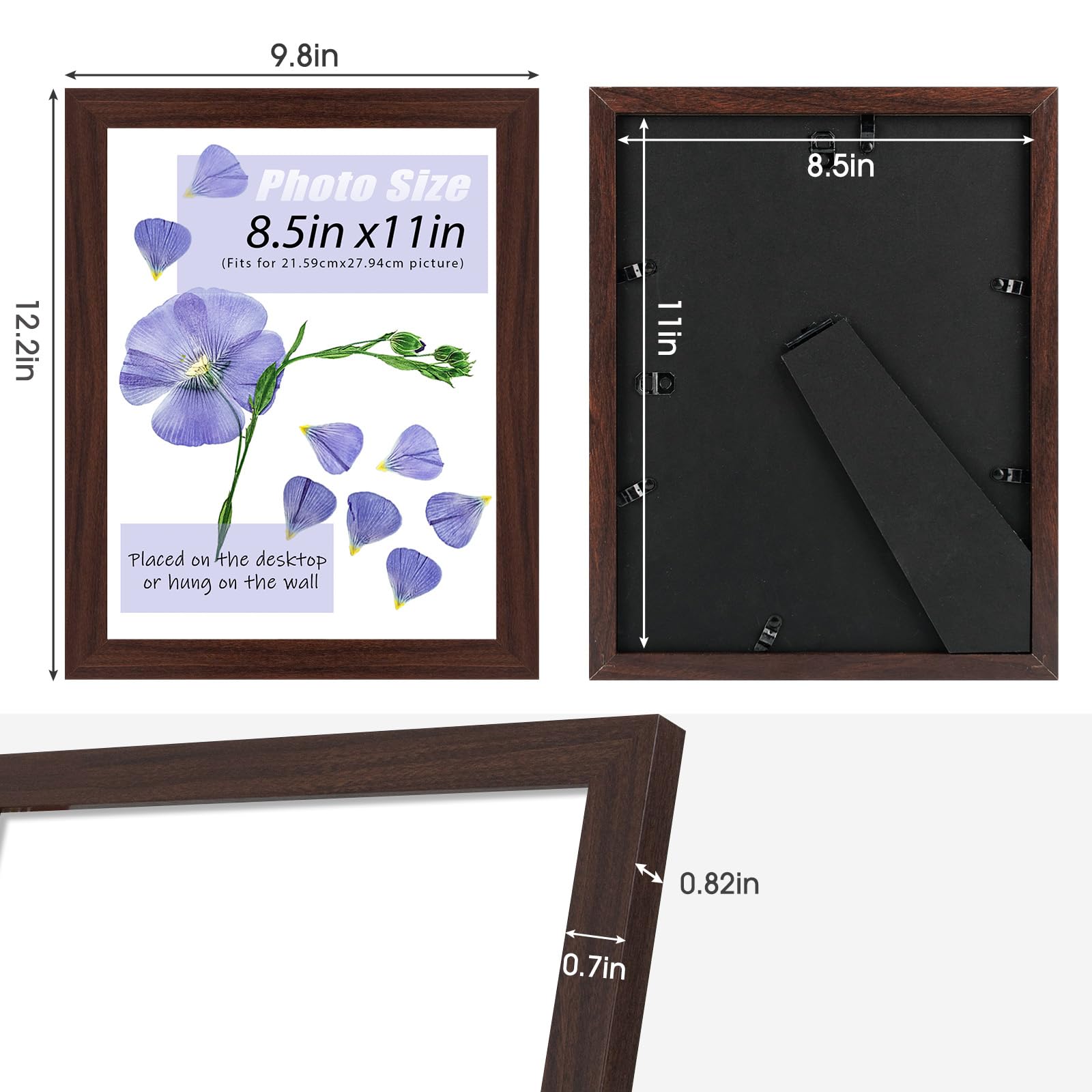 Frametory 8.5x11 Picture Frame - 2-Pack With Glass, For Diploma, Photos, Documents