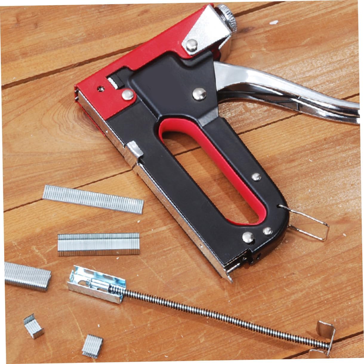 Ciieeo Heavy-Duty Multi-Function Handheld Nailer and Staple Device 3-in-1 Manual U Shape Nail Gun with 3 Boxes of Nails for Construction and DIY Home Use