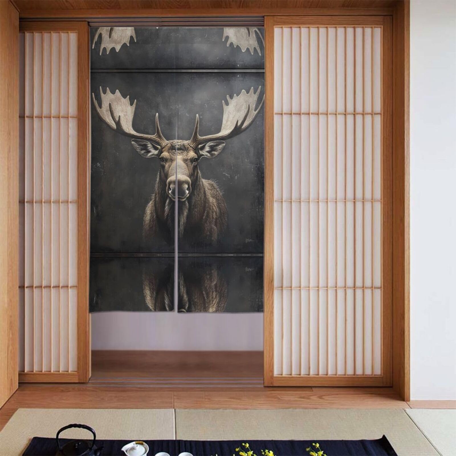 Rideaux imprimés séparateurs de pièce Majestic Elk pour porte de maison, bureau et cuisine