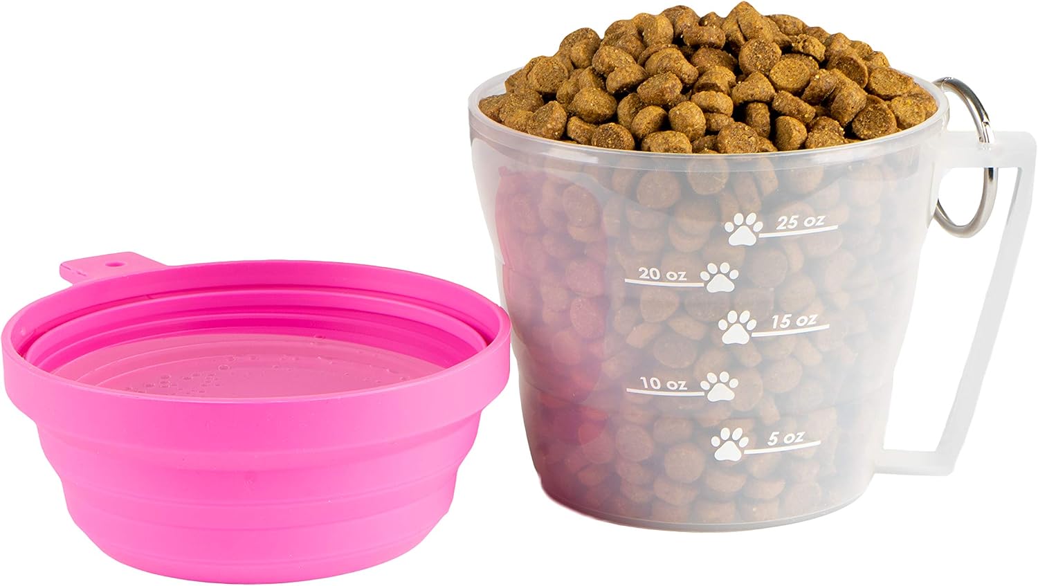 MAXY Dog Food Travel Container, BPA-Free Pet Food Storage Container, Portable Collapsible Bowl and Measuring Cup Combo for Pet Travel,…