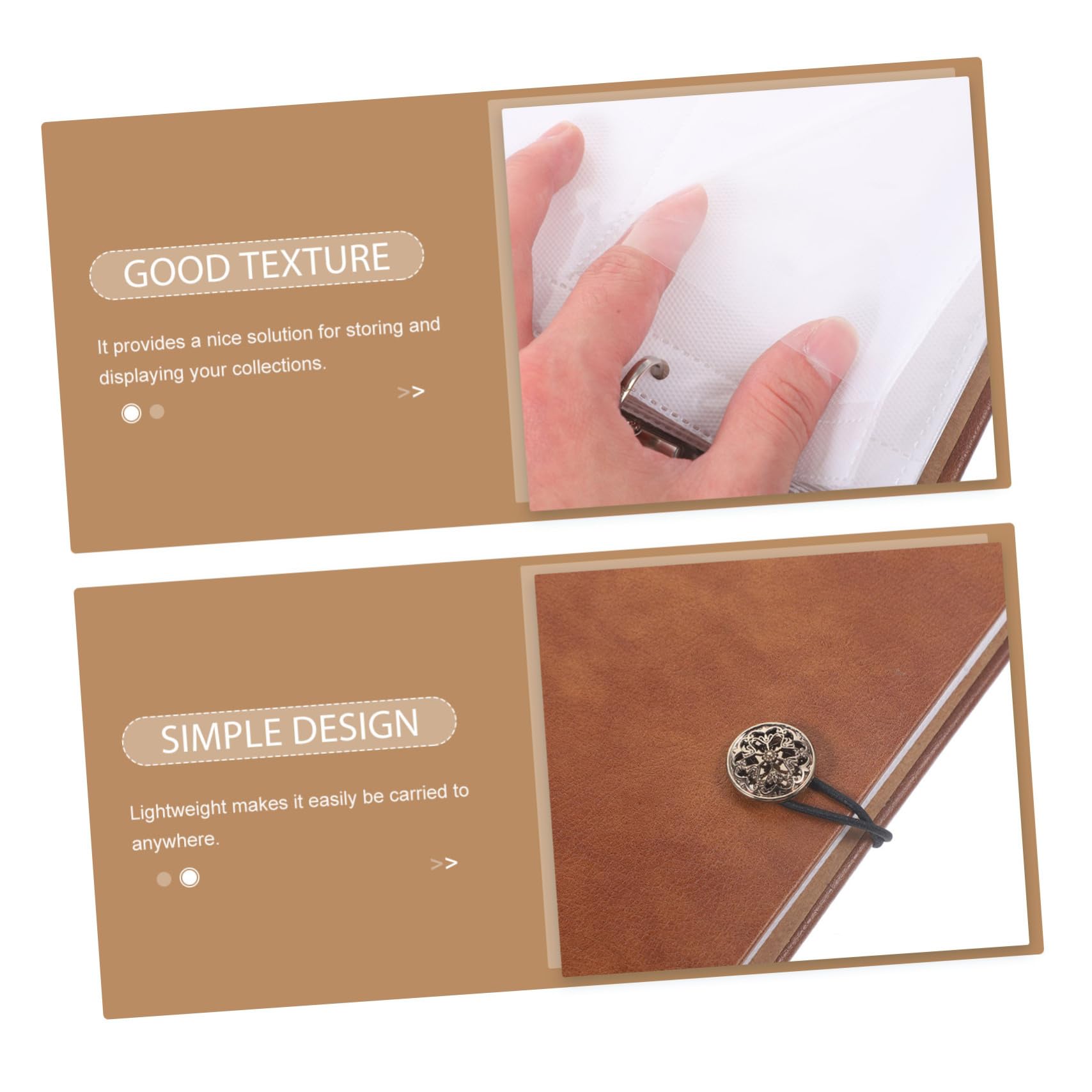 NUOBESTY Album per Monete da Collezione in Pu Marrone 40 Pagine Interne e 5 Pagine per Monete, Organizer per Stickers e Banconote, per Ragazzo Ragazza