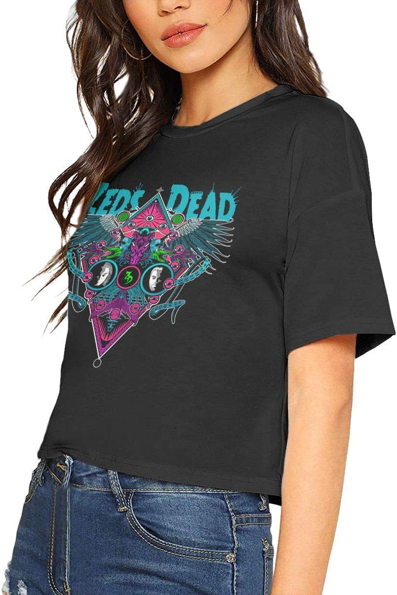Zeds Dead Crop Top Womens Short Sleeve Blouse Dew Navel Tshirt Slub Cotton