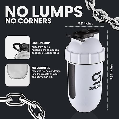 Miniatura 3 de ShakeSphere - Vaso blanco perla con ventana naranja y logotipo gris