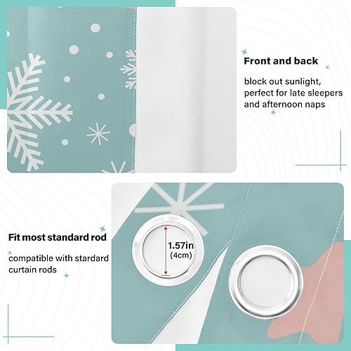 Miniatura 4 de Cortinas opacas de invierno azul y blanco de 84 pulgadas de largo, para dormitorio y sala de estar, cortinas para puertas corredizas de cristal,