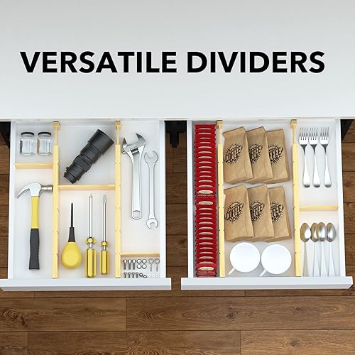 Miniatura 6 de SpaceAid Separadores de cajones de bambú, 3 tamaños, paquete de 9