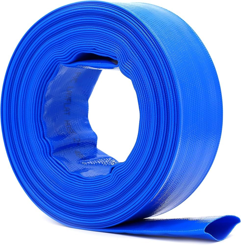 Manguera plana reforzada para riego y trasvase de liquidos por rollo | Manguera plana enrollable (50 mm (6 kg) rollo de 100 m)