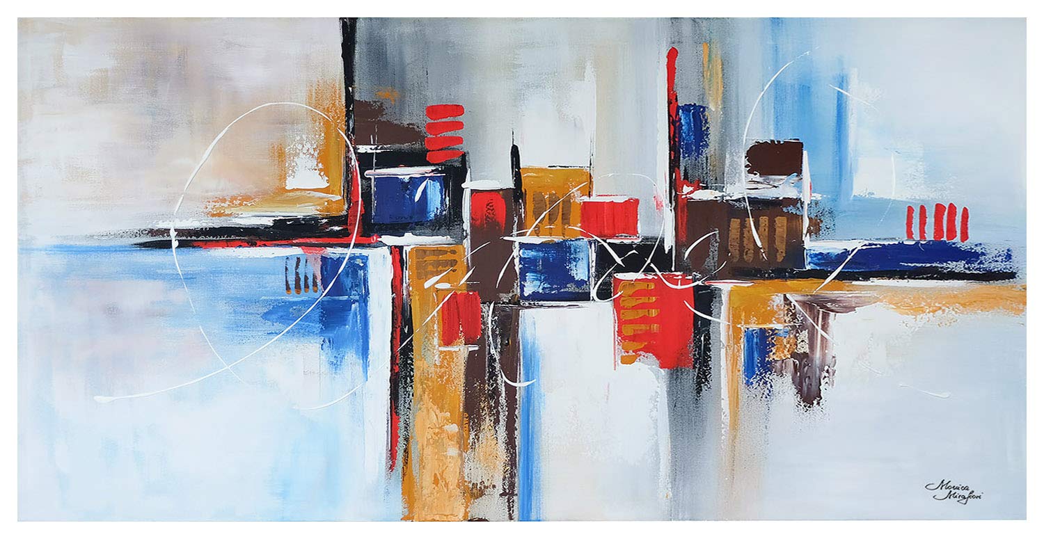 Monica Mirafiori I 140x70 cm I Tableau Peint à la Main I Modèles Tableau I Peintre Moderne I Tableaux Peintures I Toile sur Cadre en Bois