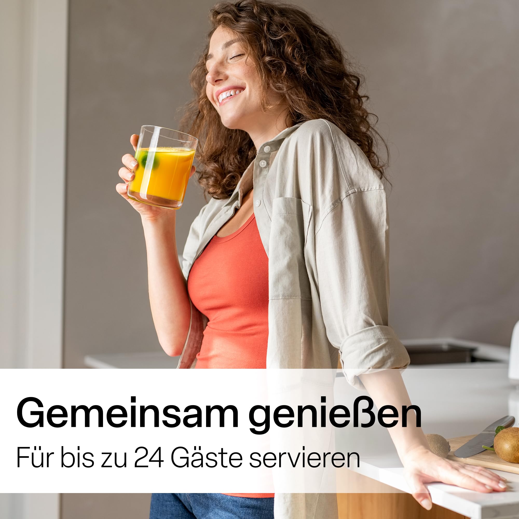 MIAMIO - Trinkgläser Set 24 / Wassergläser in 2 Größen für Wasser & Saft | Gläser Set, 12 kleine (370ml) und 12 große (450ml) Gläser für Wasser, Cocktails, Latte und Saft - spülmaschinenfest im Alltag
