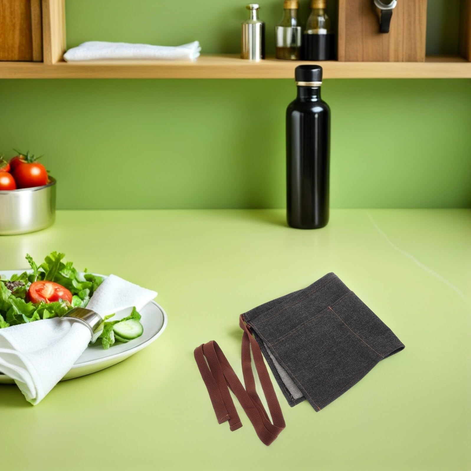 TOPBATHY 2piezas Delantal De Mezclilla Con Correa Ajustable Para Restaurante Cocina y Barbacoa Delantal Corto De Trabajo