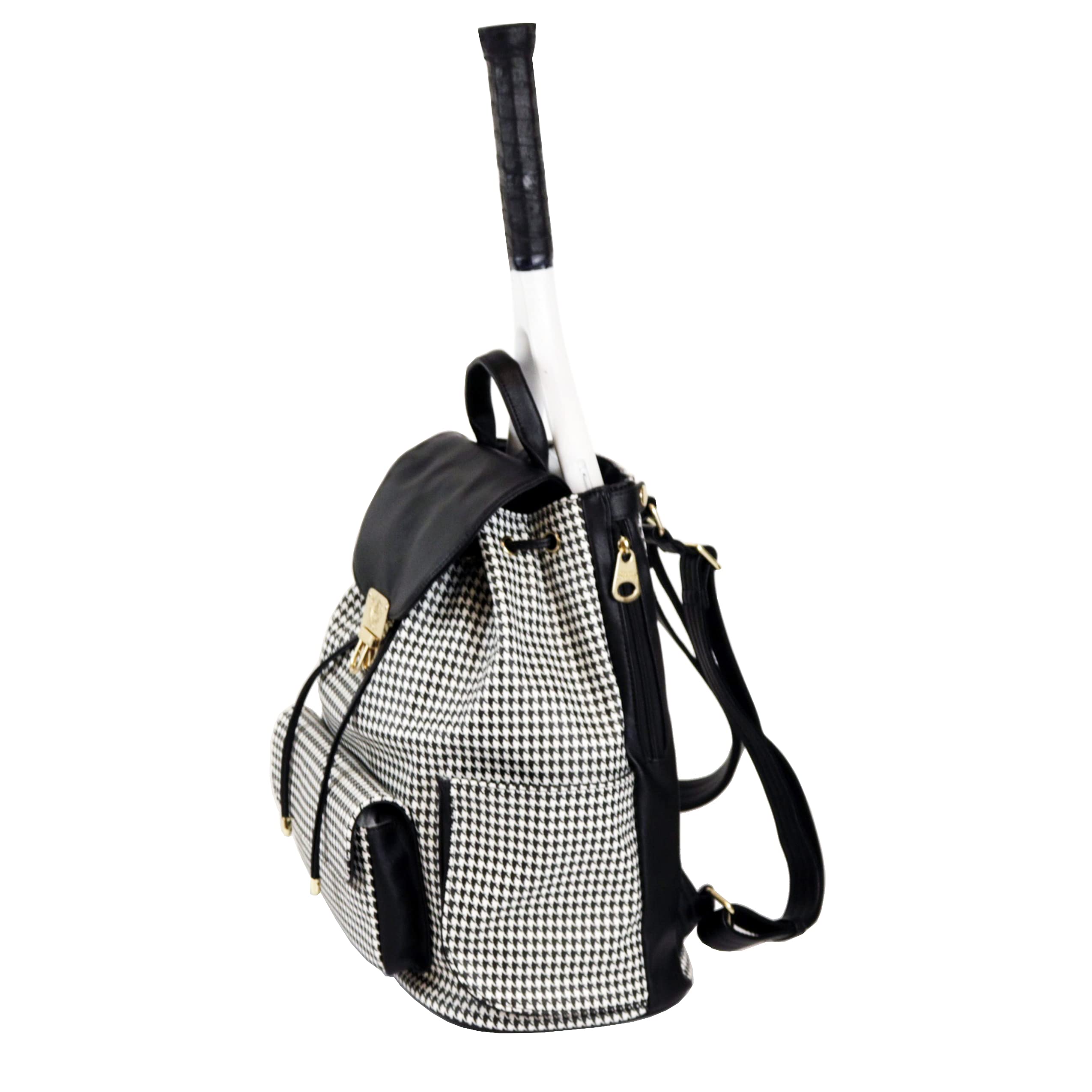 Court Couture Hampton Houndstooth Black Tennis Backpack  display picture 3