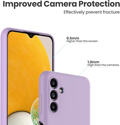 Miniatura 7 de Foluu Funda de silicona para Samsung Galaxy A14 5G, funda protectora de goma de gel líquido con forro de microfibra suave, carcasa rígida delgada a