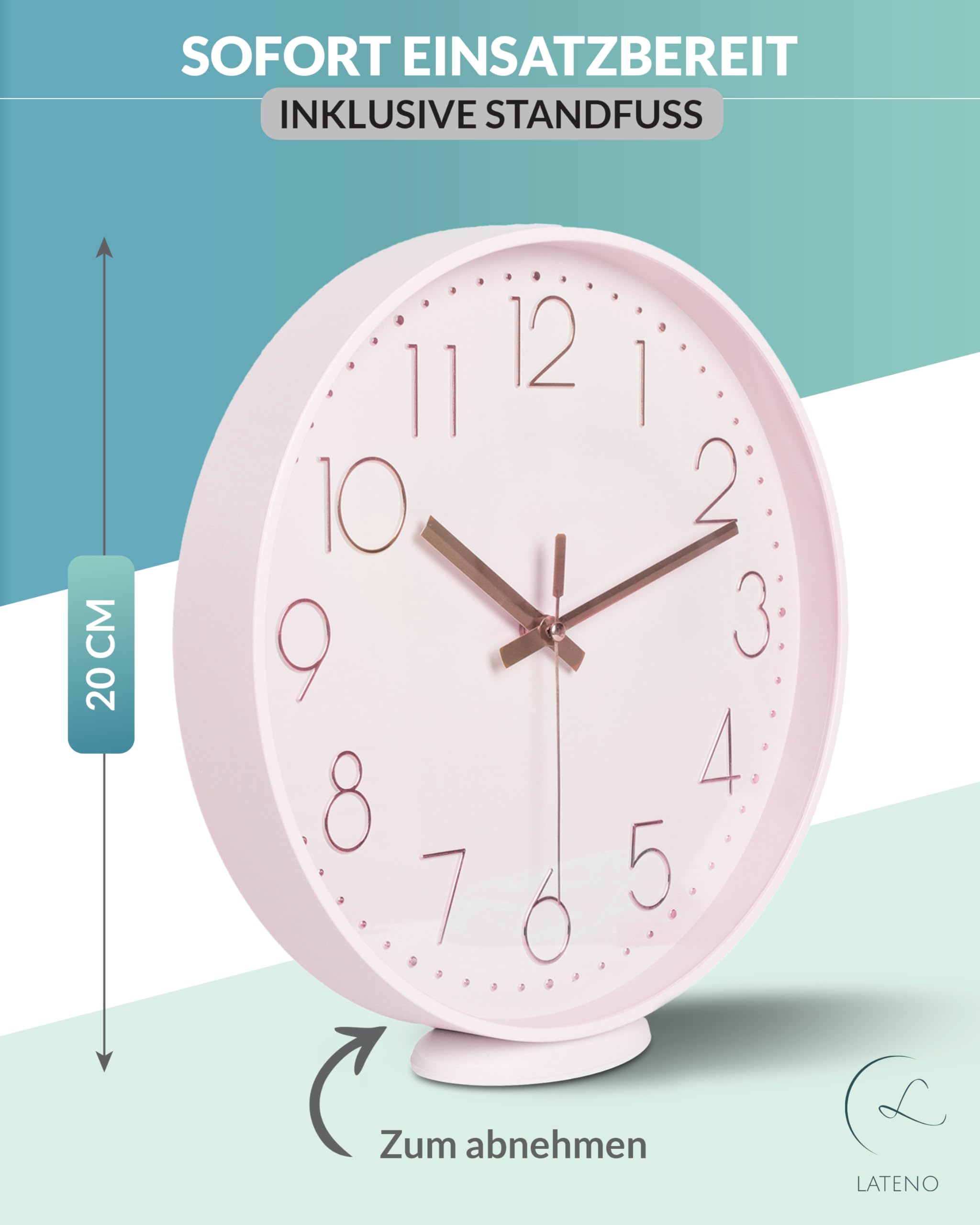 Horloge Murale Gigtoop 20cm Silencieuse - Quartz Sans Tic-Tac Pour Bureau Et Salon