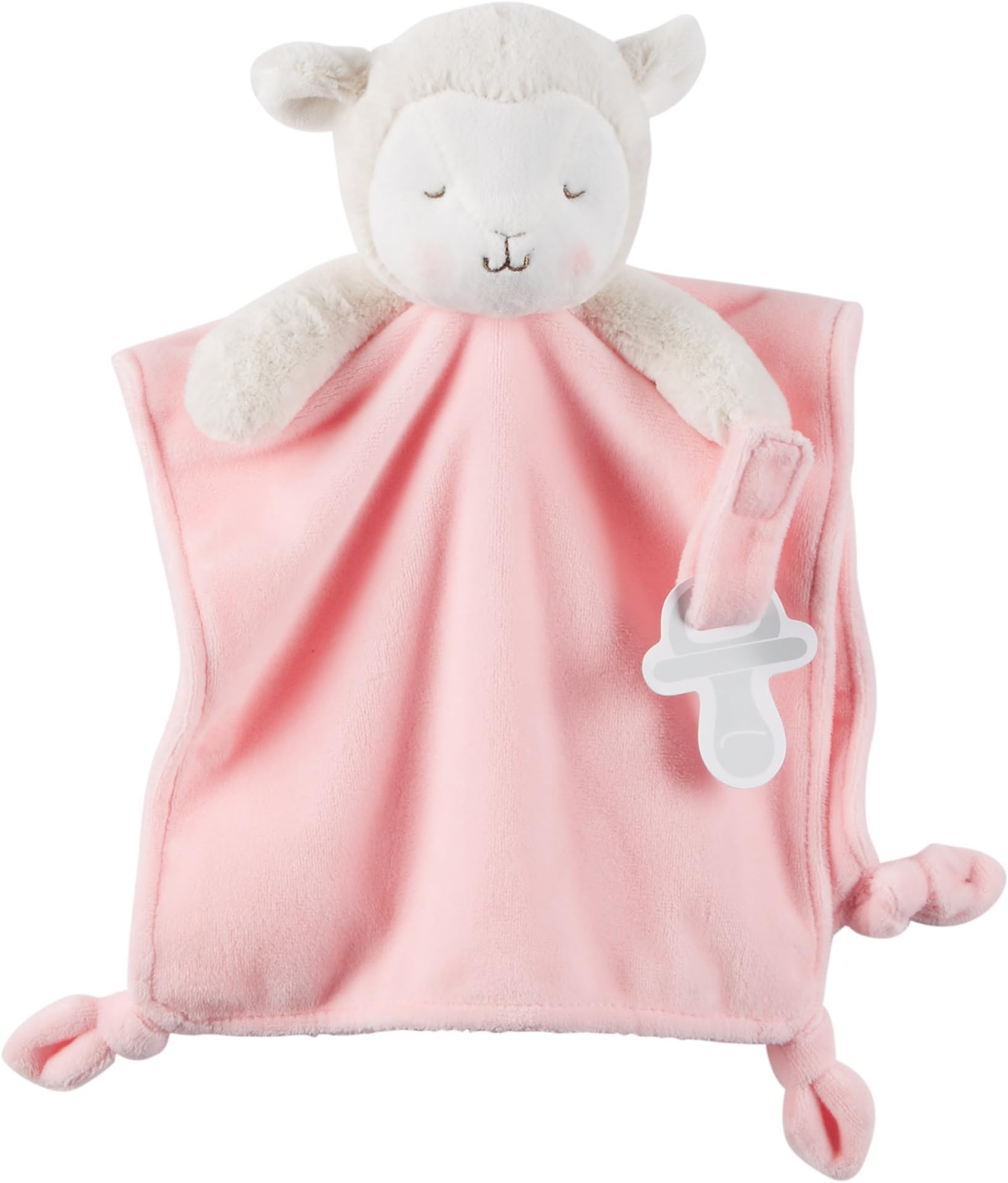 Carter's Cuddle Plush with Pacifier Loop Lamb, Pink