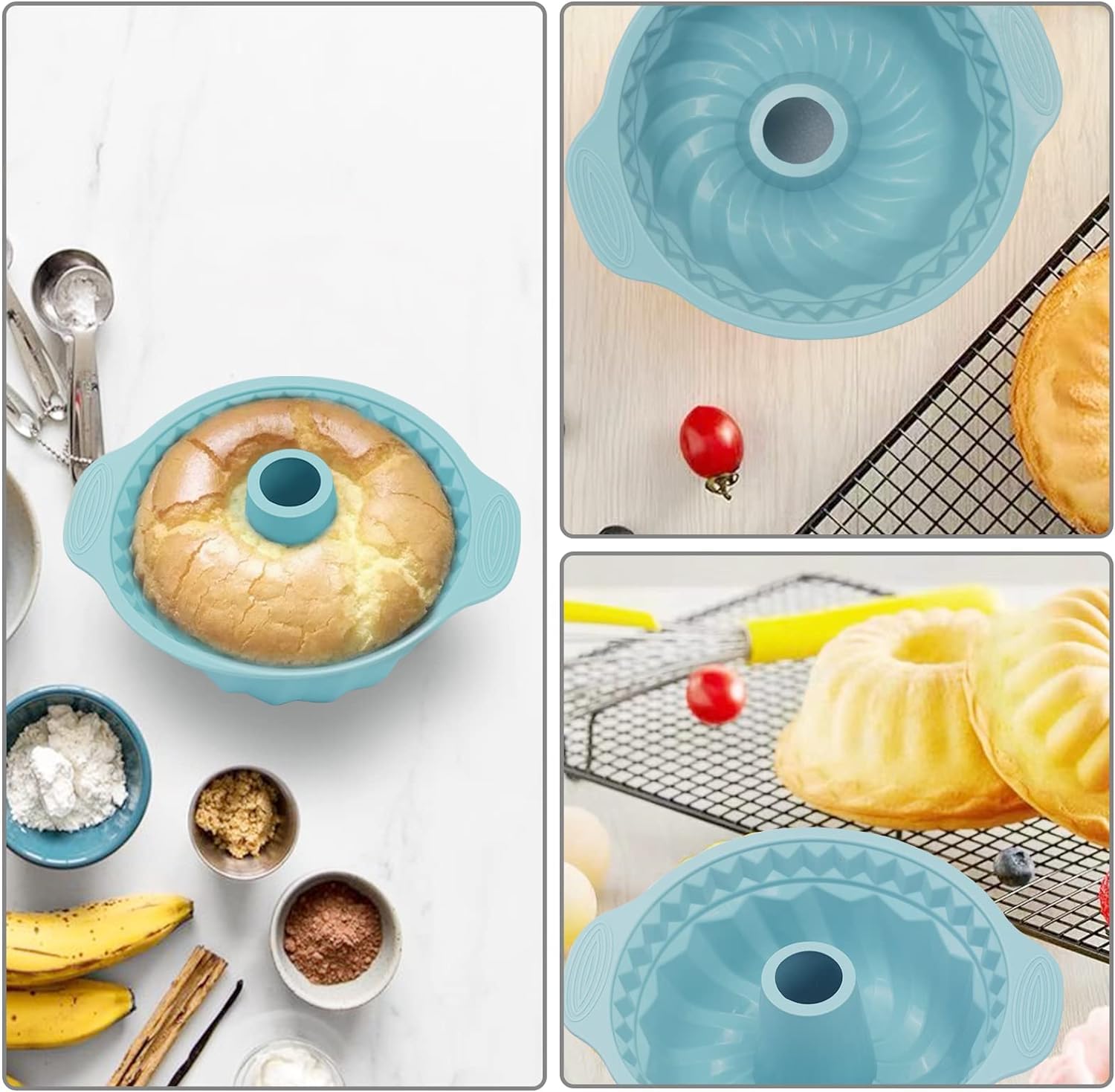 5 szt. Zestaw silikonowych naczyń do pieczenia Formy do pieczenia z powłoką nieprzywierającą Zestaw foremek do ciast do pieczenia, w tym 6 foremek do muffinów, blacha do pieczenia ciasteczek, forma do