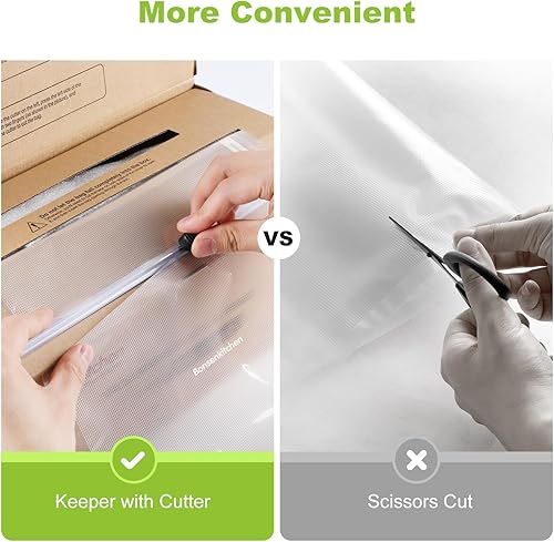 Miniatura 4 de Bonsenkitchen - Bolsas selladoras al vacío de 11 pulgadas x 150 pies con cortador para almacenamiento de alimentos, grado comercial, sin BPA, ideal