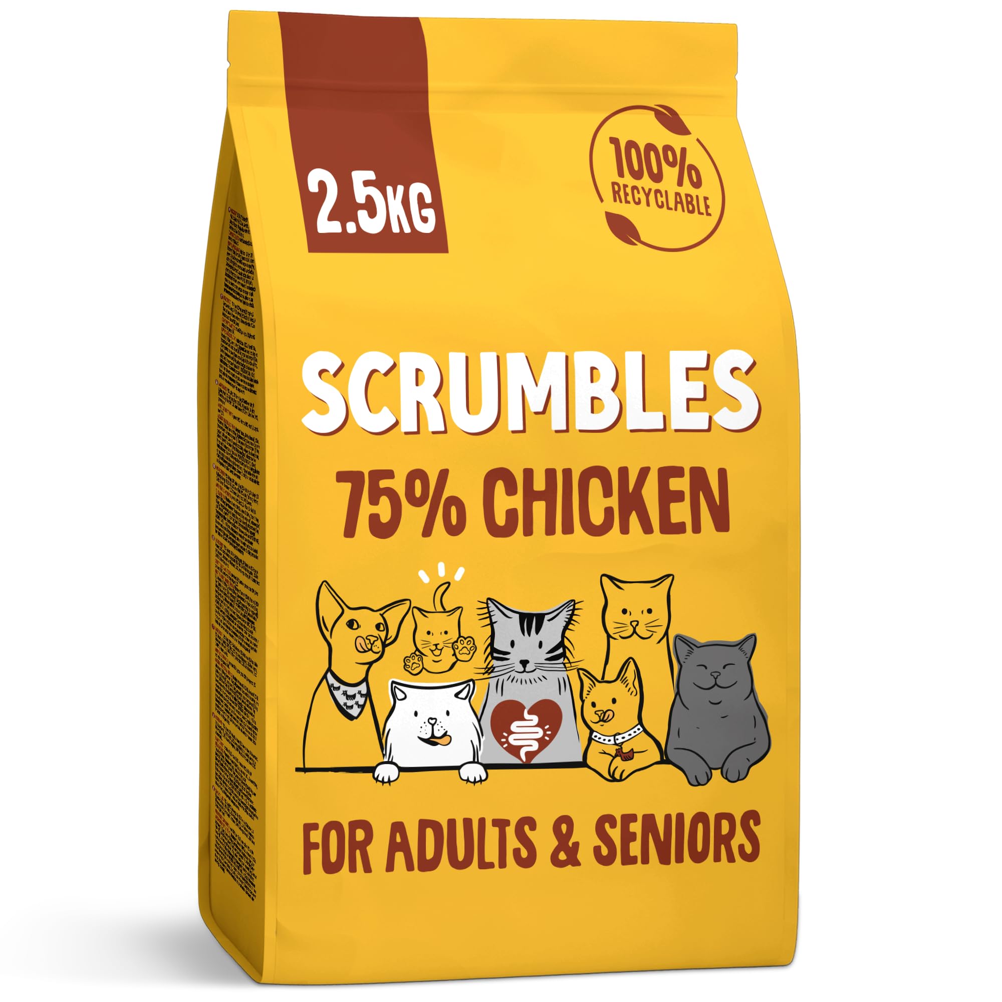 Scrumbles Chicken Dry Cat Food For Adult And Senior Cats - 2.5Kg