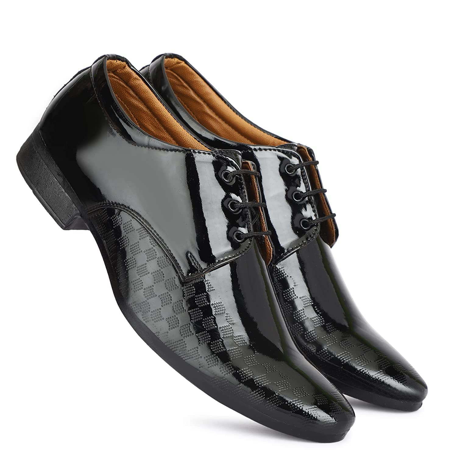 de loyon Men's Patent Leather Derby Formal Shoes-picture-35