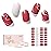 Nailog Semi Cured Gel Nail Strips 34 pcs | Buy 2 Get 1 UV Lamp | Long Lasting Nail Polish Sticker Wraps with Glossy Gel Finish (Red Dune)