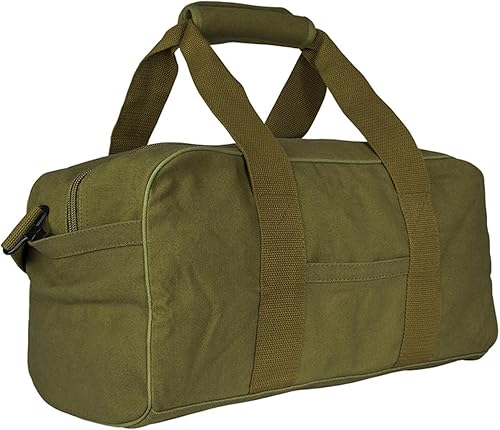 FOX OUTDOOR PRODUCTS Bolsa de lona de algodón resistente Compartimento principal grande, parte inferior forrada de PVC, cremalleras de bobina de