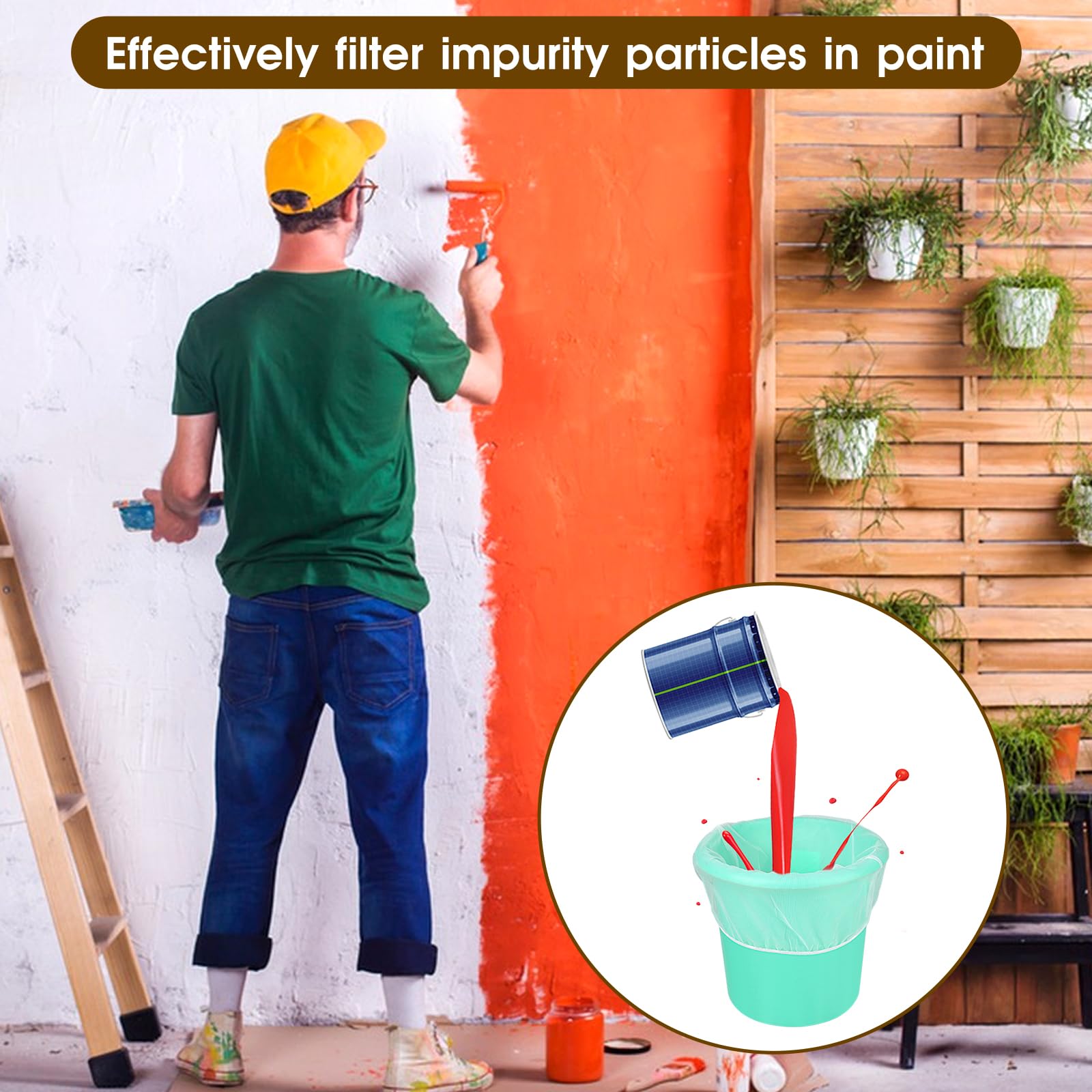 Huucozn 10er Set Farbsiebbeutel - 250 Mikron Filterbeutel Für 5 Gallonen Eimer