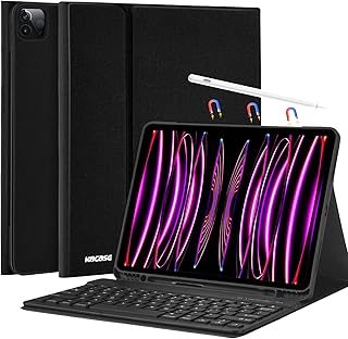 KBCASE Keyboard Case for iPad Pro 12.9 inch 6th/5th Generation (2022/2021)/4th Gen 2020/3rd Gen 2018, iPad Pro 12.9 Case with Keyboard, Smart Keyboard Case with Pencil Holder for iPad Pro 12.9 inch