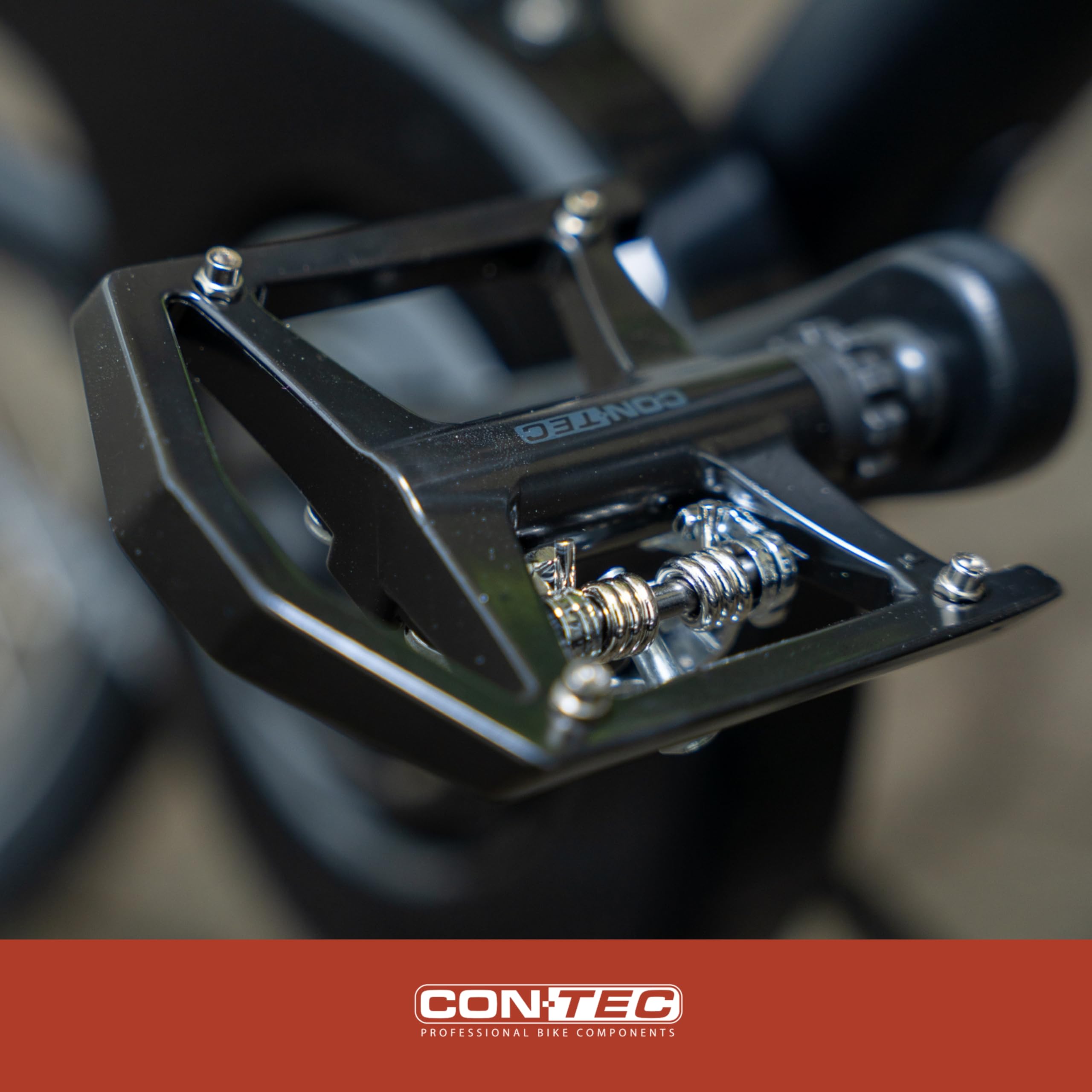 CONTEC Fahrrad-Systempedale Spade, 9/16", Aluminium, kompakt, MTB-Klickpedal mit SPD-System, Flexibel Einstellbar, Robuste Qualität, Schwarz, Paar