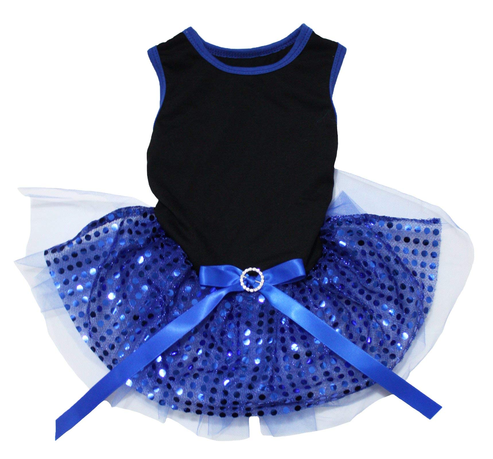 Tutu pour chien d'exception à paillettes bleu roi Doggie Style Store XXL