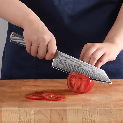 Miniatura 6 de Cangshan YARI Series X-7 Cuchillo Kiritsuke de acero Damasco de 7 pulgadas con funda