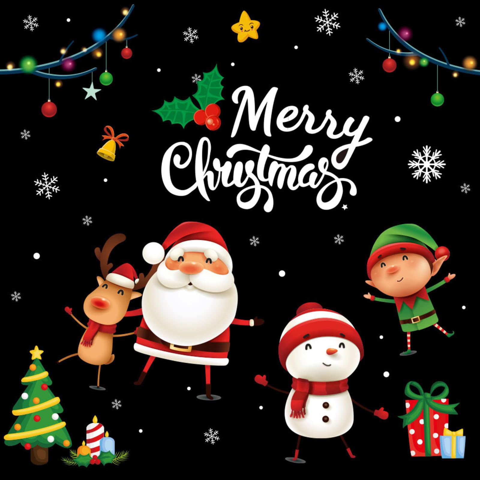 ELGADO Christmas Decorations Window Stickers Glass Stickers Hotel Scene Layout