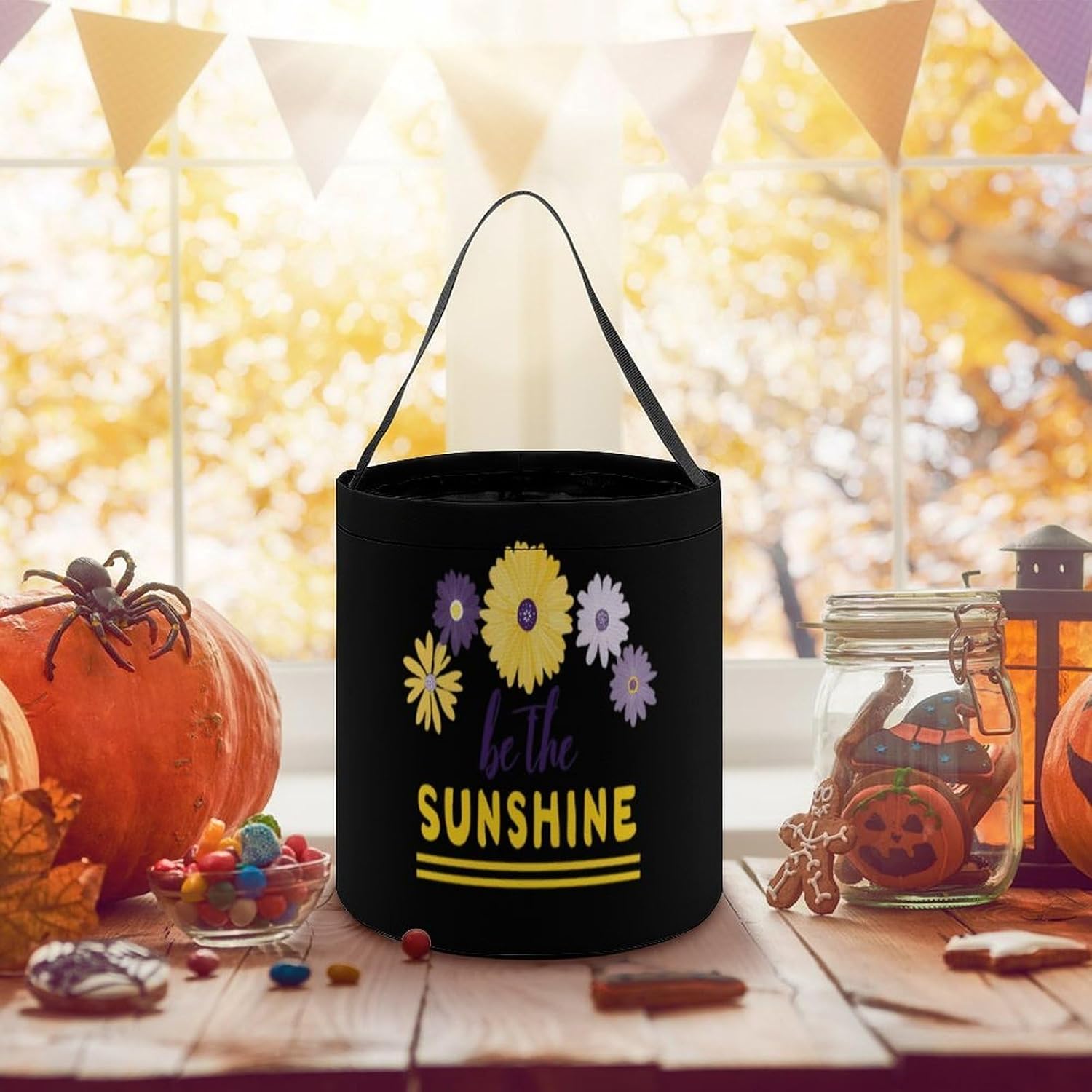 Be The Sunshine Halloween Basket Candy Tote Bag Easter Bucket image 3