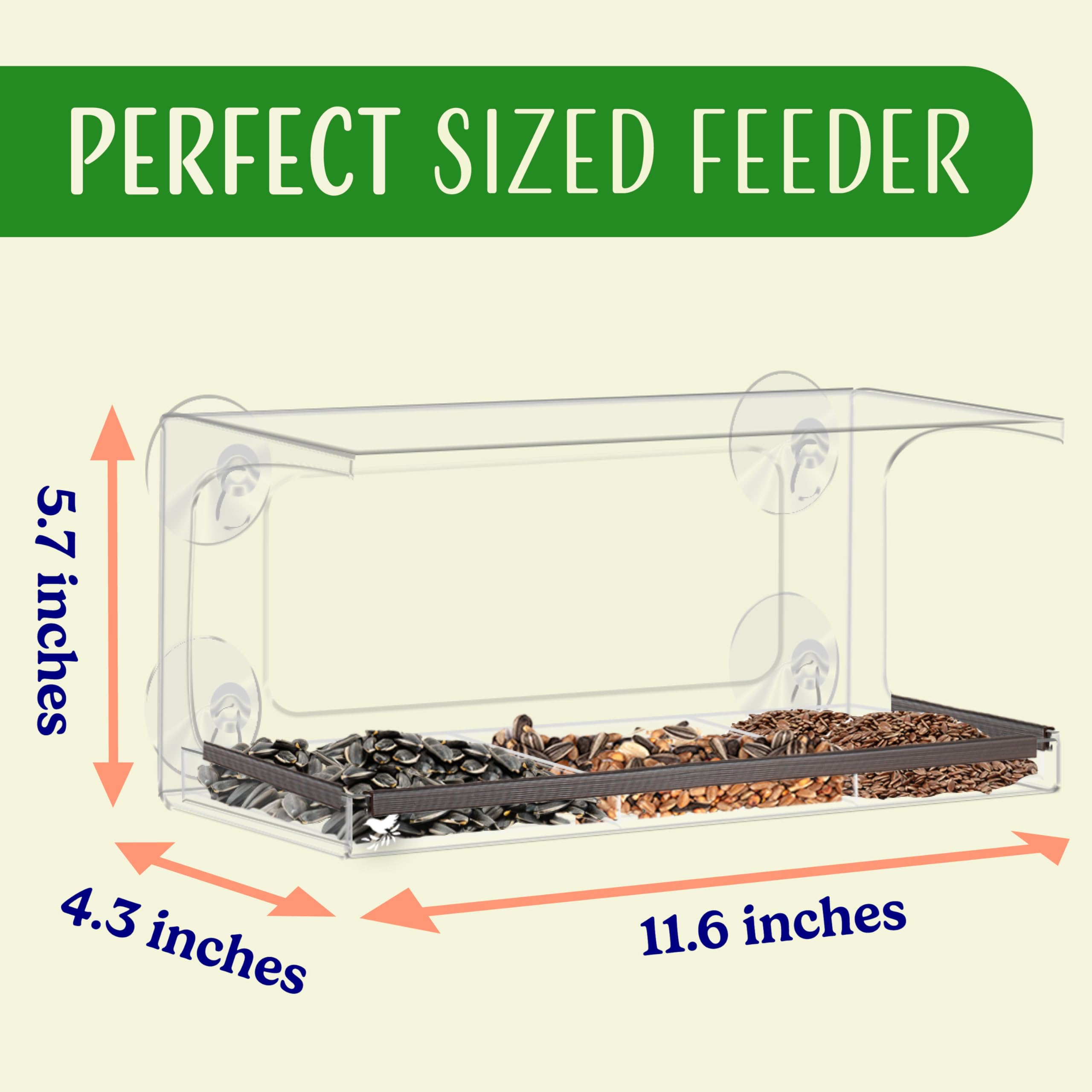 Comederos de pájaros de ventana para exteriores, comederos transparentes para pájaros con agujero, casa de pájaros transparente, regalos de observación de pájaros, comedero acrílico para gatos, niños