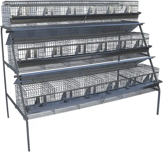 Gabbia Ingrasso Conigli 36 Posti - 3 Piani Zincati Made in Italy