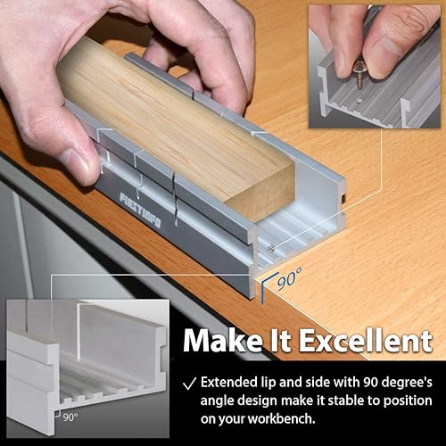 Miniatura 3 de FIRSTINFO H5442 - Caja de inglete pequeña de aluminio de metal de 5.5 pulgadas, pequeña caja de inglete para sierra manual para sierra de mano, 3