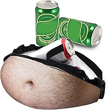 Funny Gifts for Men Beer Belly Shape Waist Bag Belly Shape Waist Bag Dad Bag with Adjustable Belt Gifts for Him Leather-33, Skin Colour, Interesting combination
