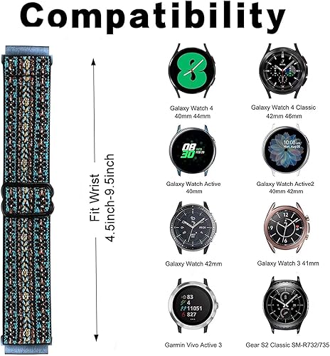 Miniatura 4 de Correa de reloj elástica ajustable de liberación rápida 0.709 in, 0.748 in, 0.787 in, 0.866 in, correas elásticas de repuesto de nailon para reloj