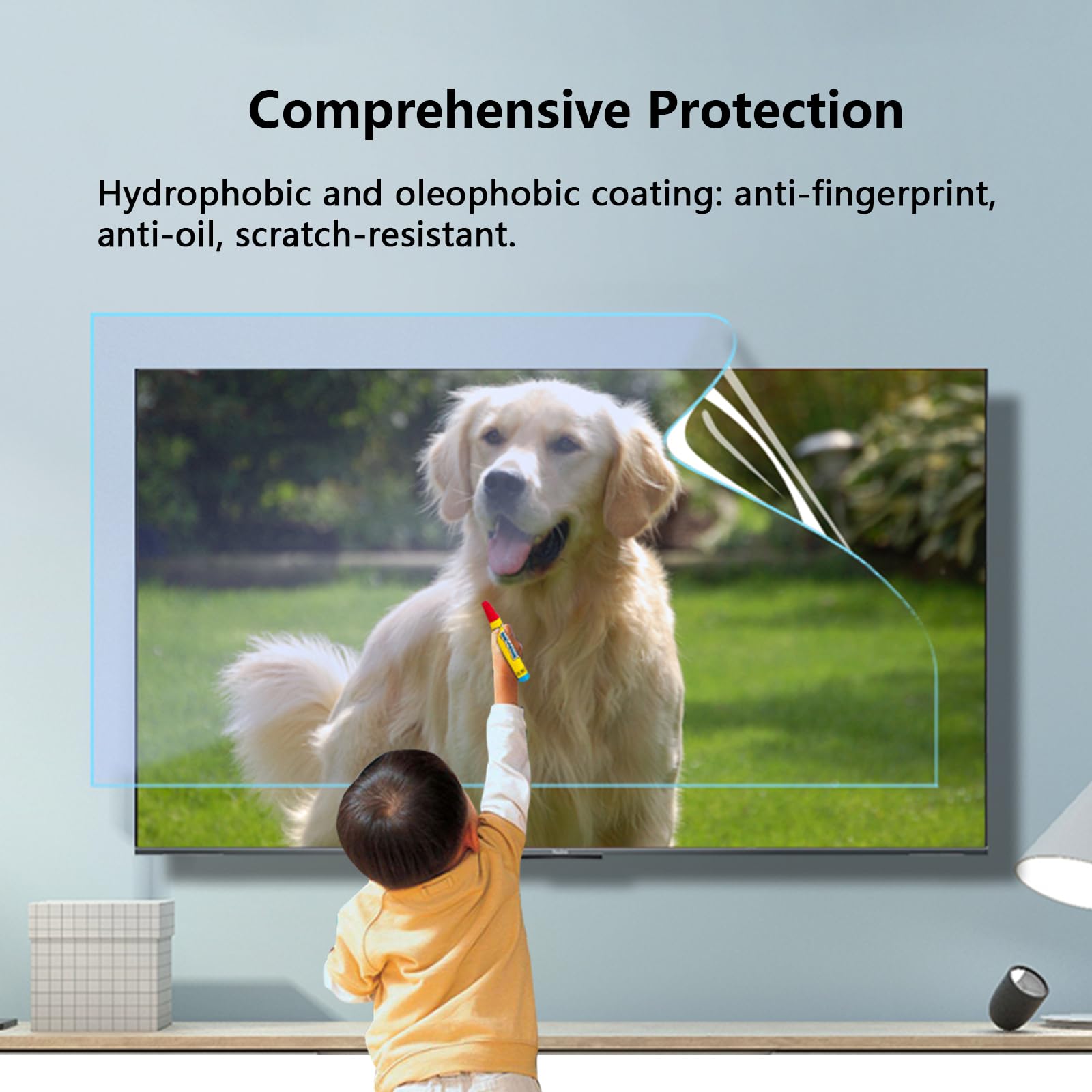 Protector de pantalla antirreflejos de 75 pulgadas para TV, protector de pantalla antiluz azul, acabado mate para reducir los reflejos, aliviar la tensión ocular y dormir mejor (1645 x 930)